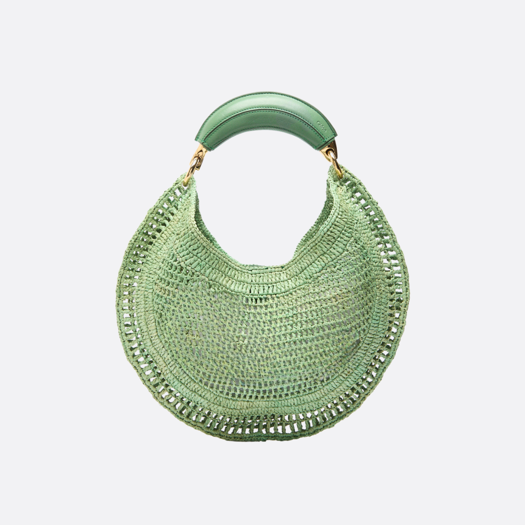 CHLOÉ SUMMER BANANA BAG IN RAFFIA BAST