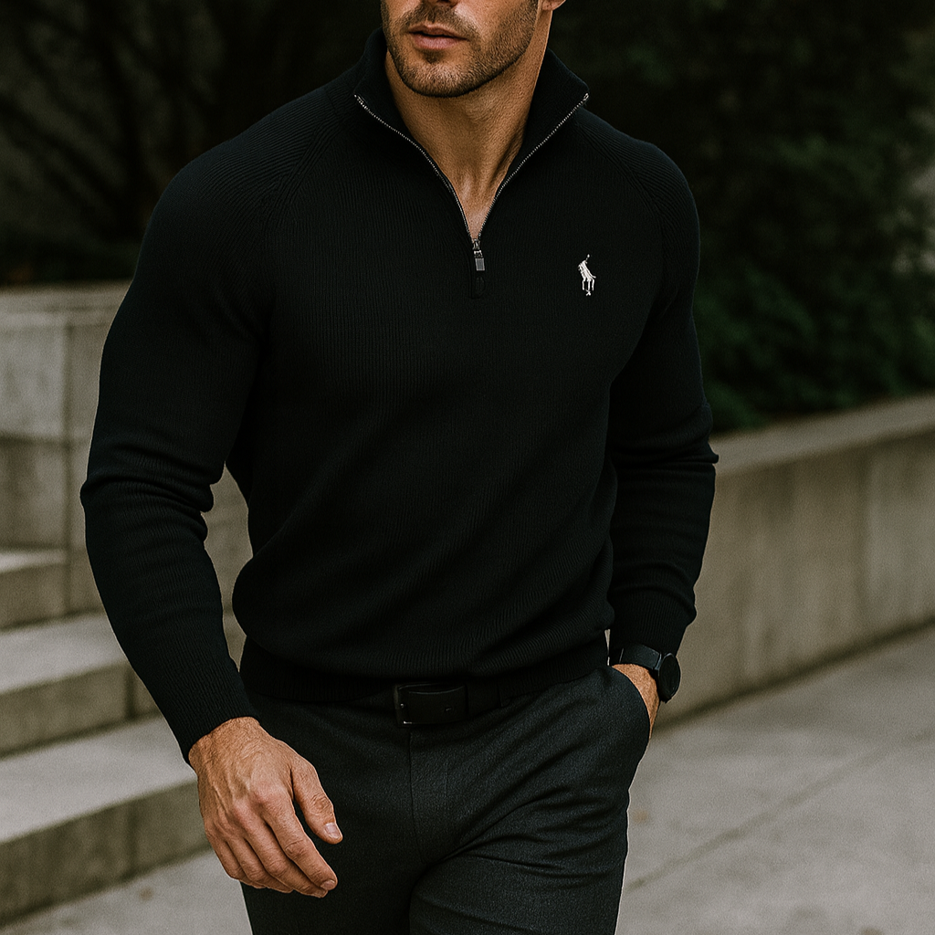 Pull à col zippé R&L + Montre offerte