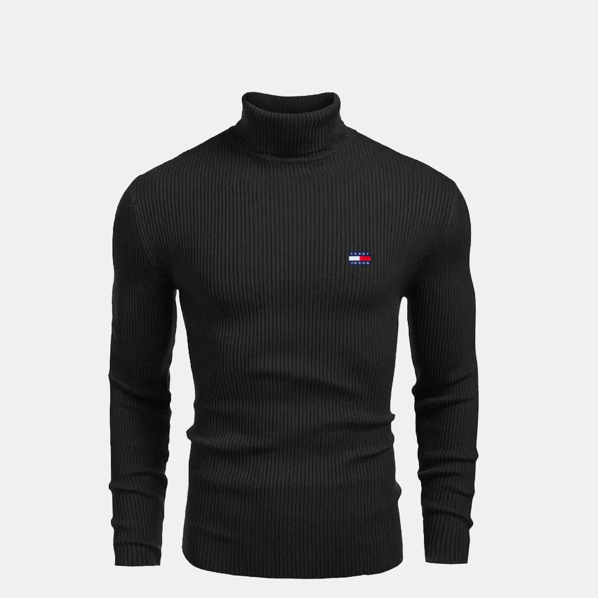 Pull en laine à col roulé et torsades TH