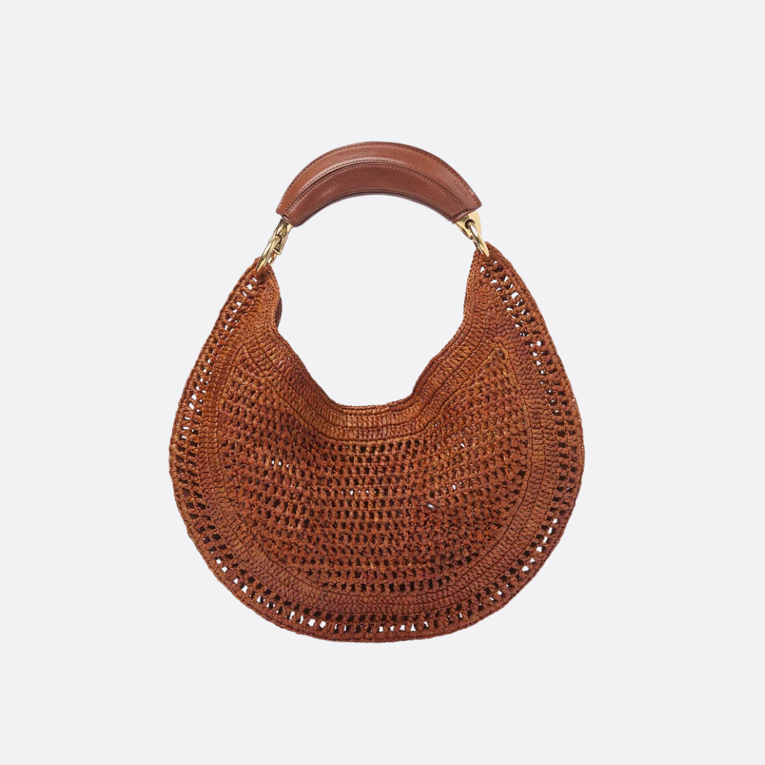 CHLOÉ SUMMER BANANA BAG IN RAFFIA BAST