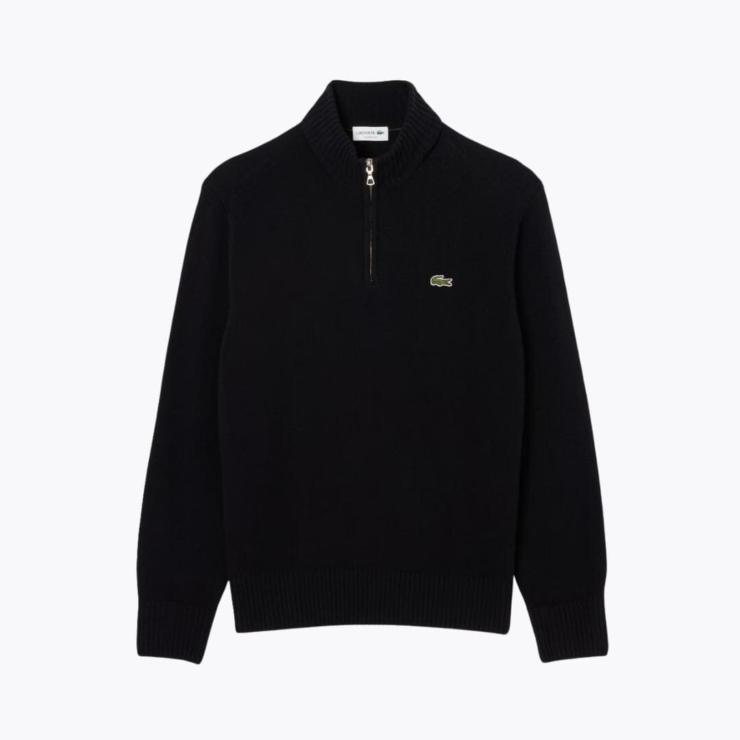 Pull en laine cardée à col montant zippé LC