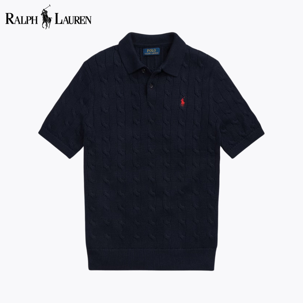 Pull polo en coton à torsades RL