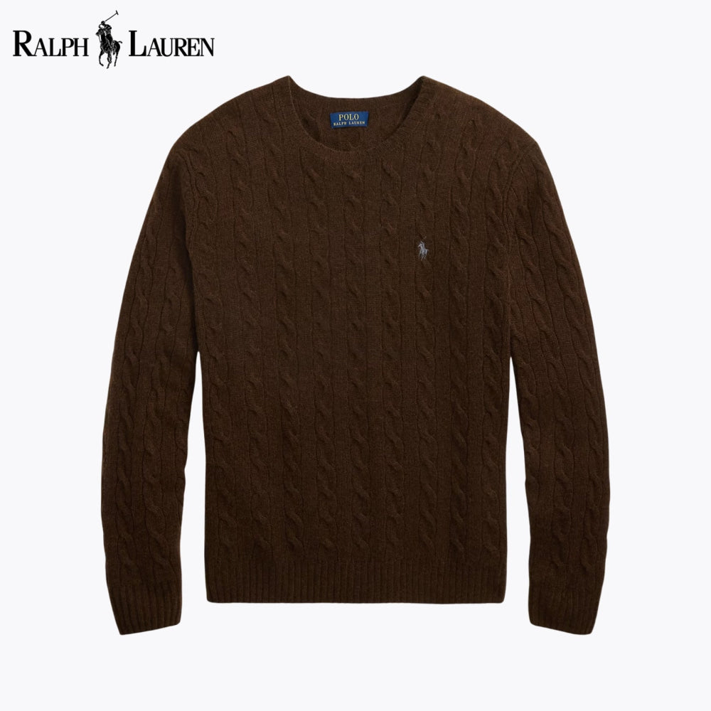 Pull en laine et cachemire à torsades RL
