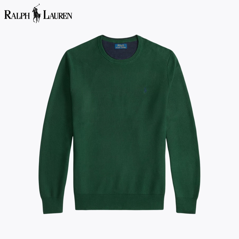 Pull en maille de coton RL à col rond