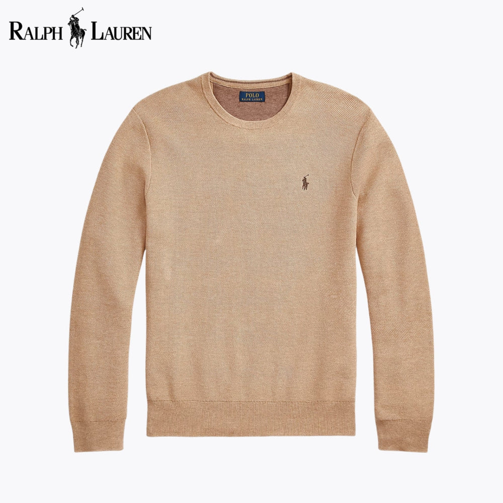 Pull en maille de coton RL à col rond