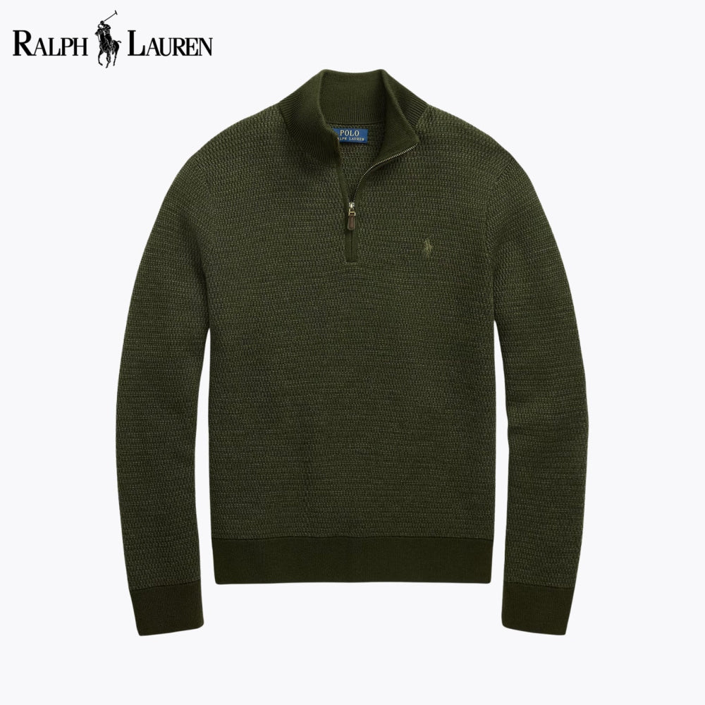 Pull RL en laine lavable à quart de zip