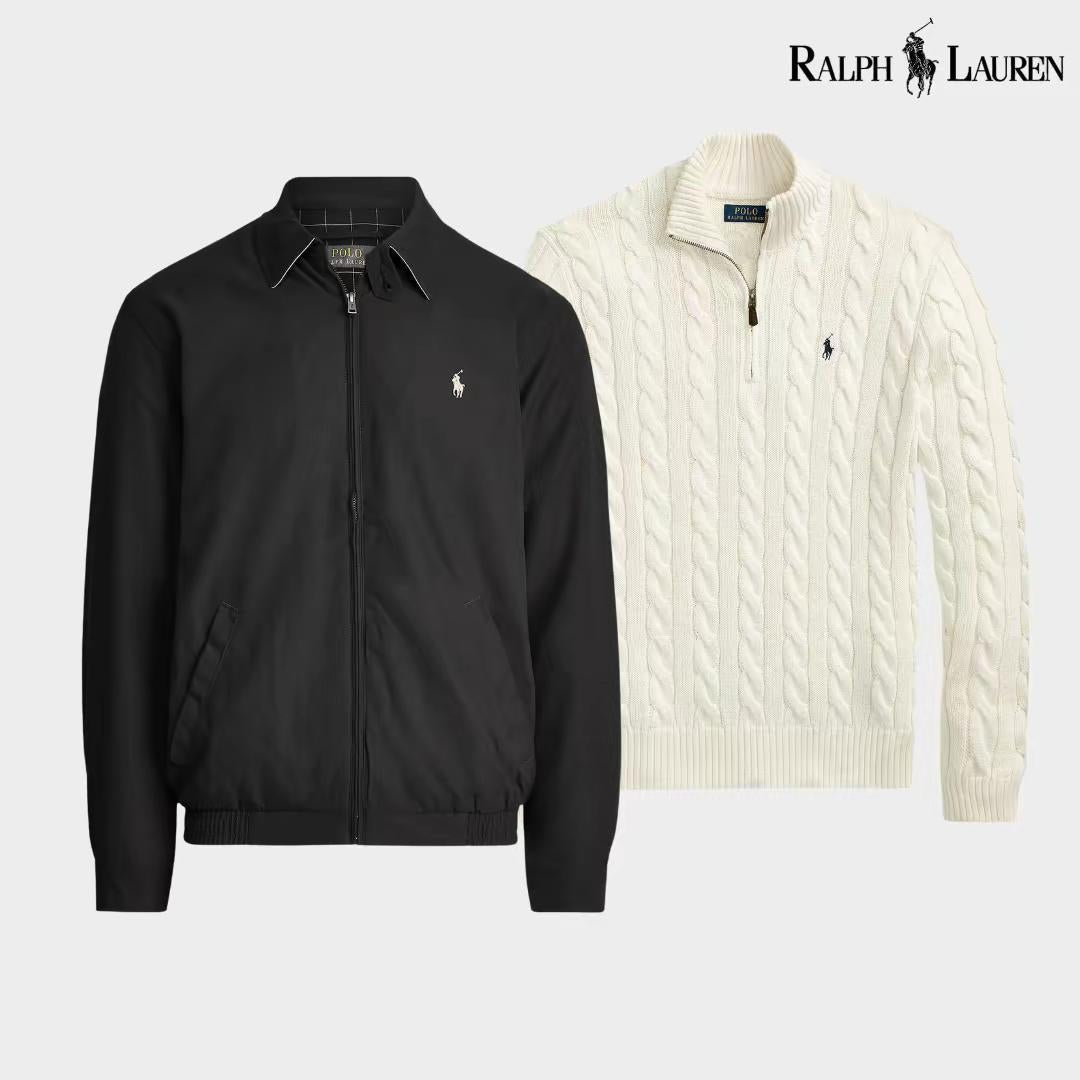 Ensemble R&L : Blouson aviateur + Pull à col zippé offert