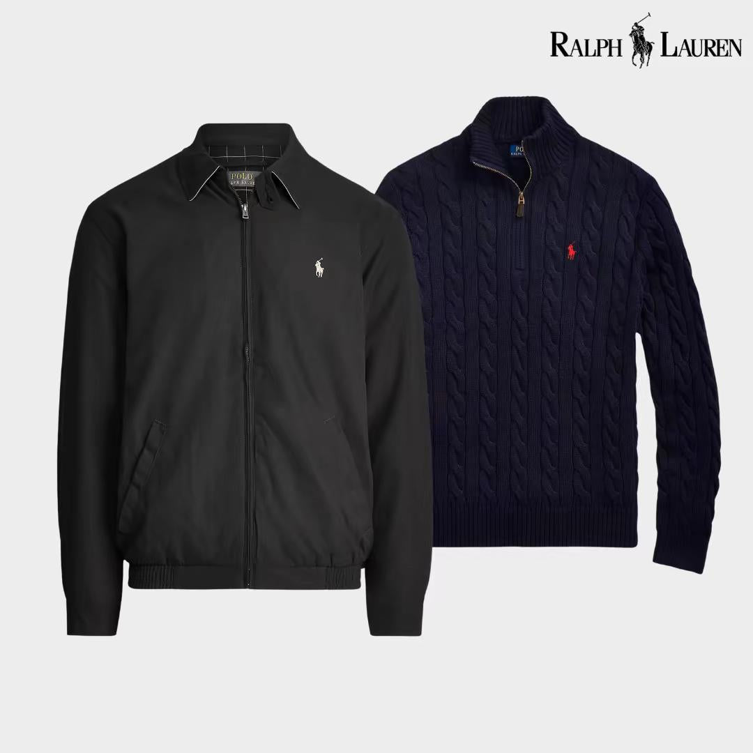Ensemble R&L : Blouson aviateur + Pull à col zippé offert