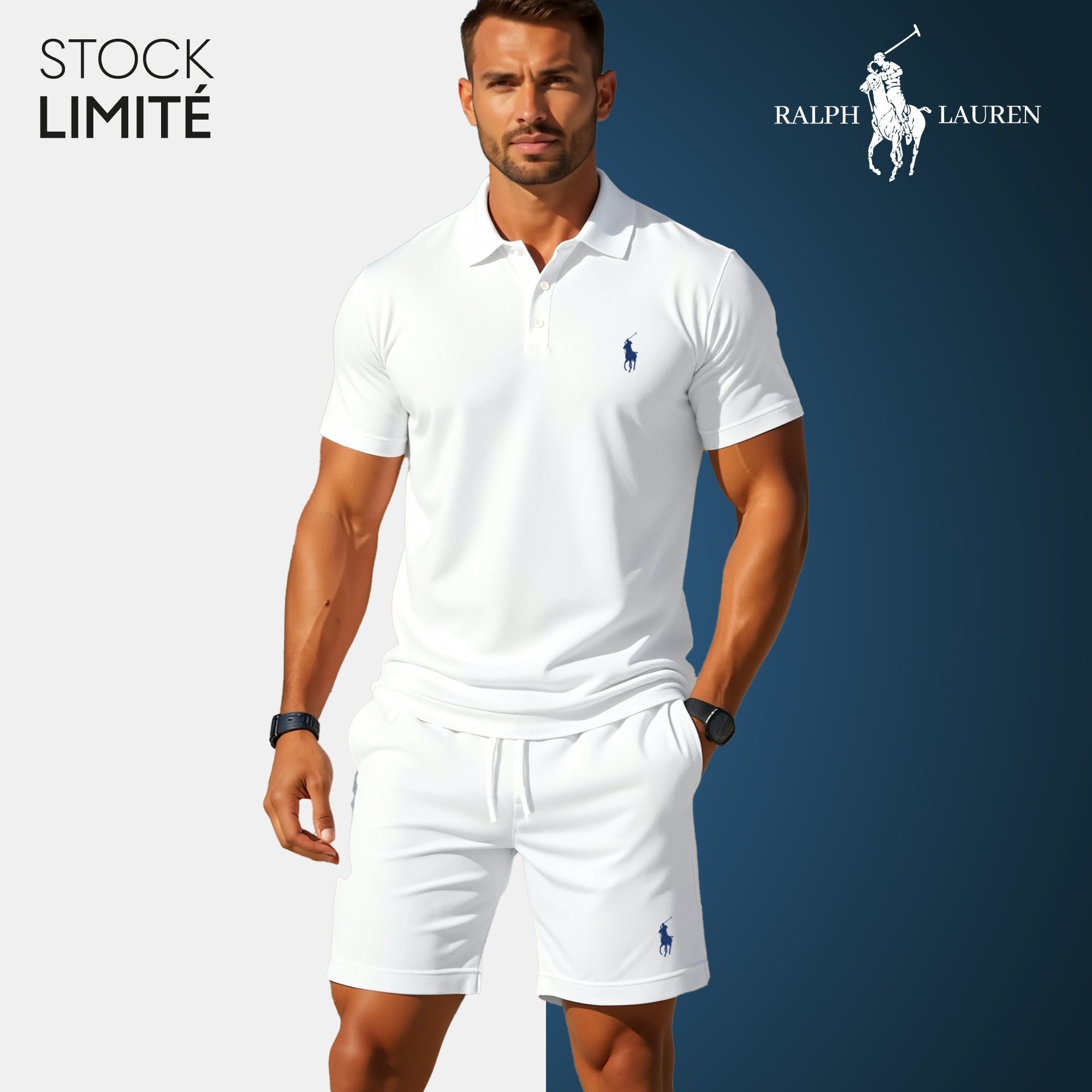 Ensemble polo et short RL pour homme | Édition limitée