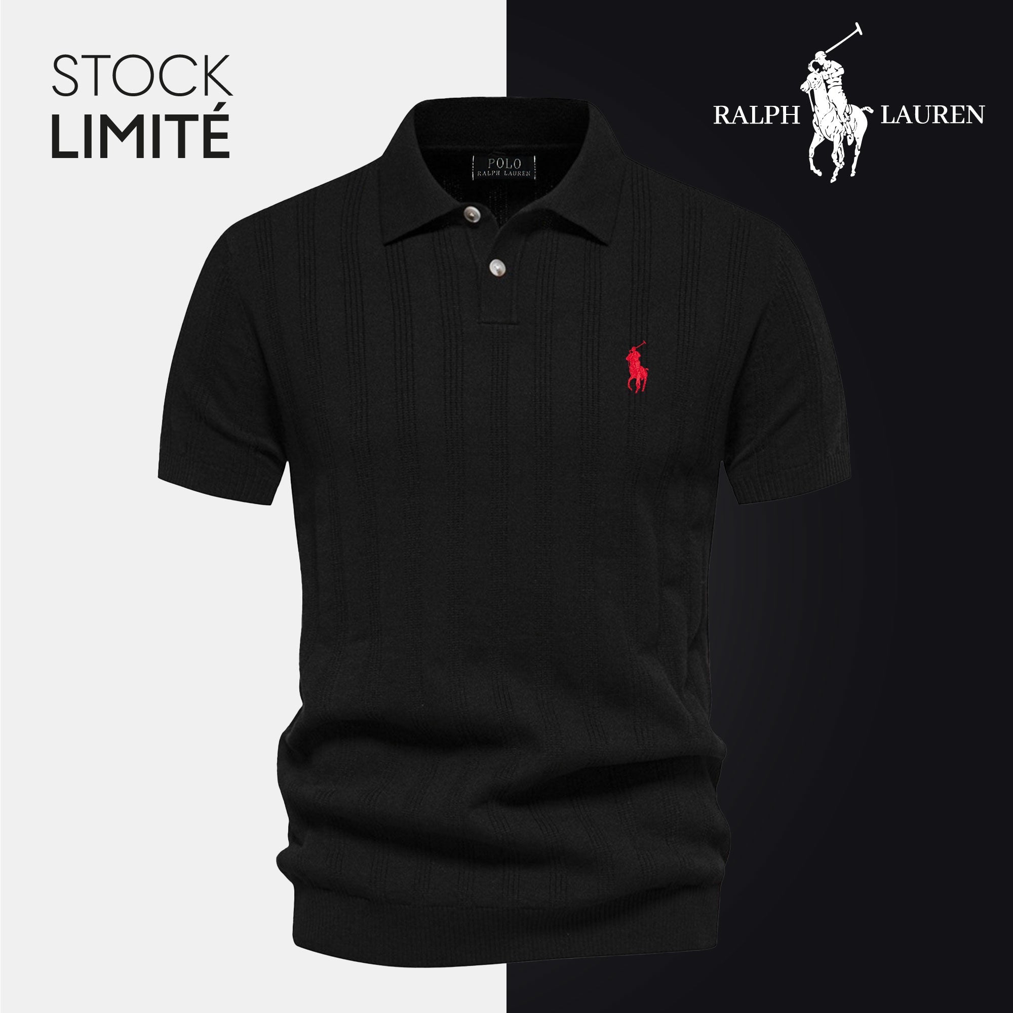 Polo en maille texturée pour homme RL