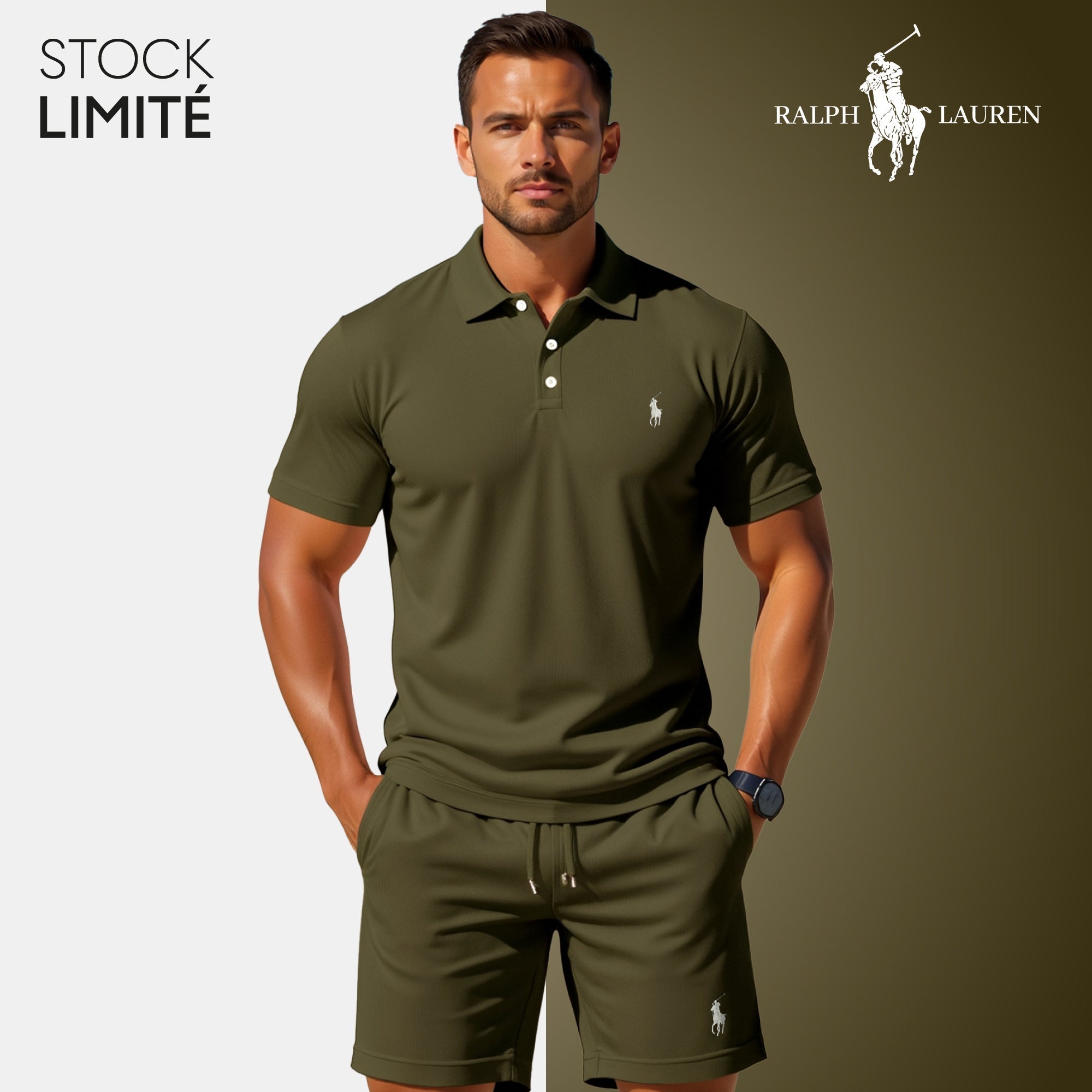 Ensemble polo et short RL pour homme | Édition limitée