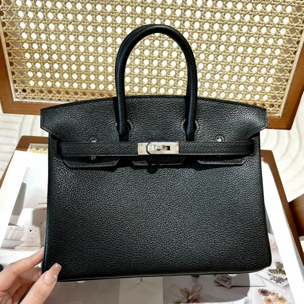 BIRKIN 25 HSS BAG IN CRAIE / GRIS TOURTERELLE IN TOGO LEATHER