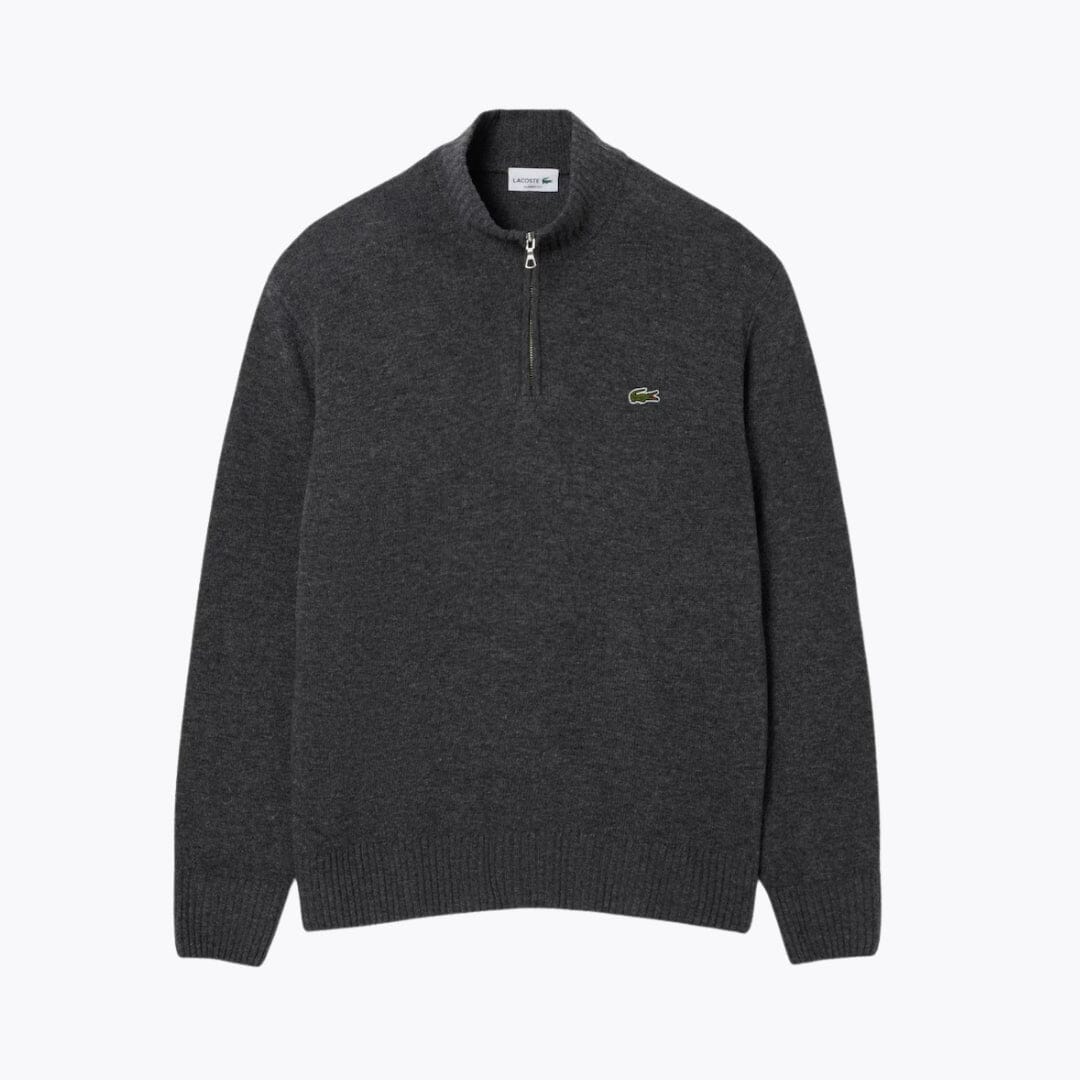 Pull en laine cardée à col montant zippé LC