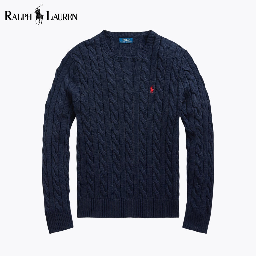 Pull en coton à torsades RL