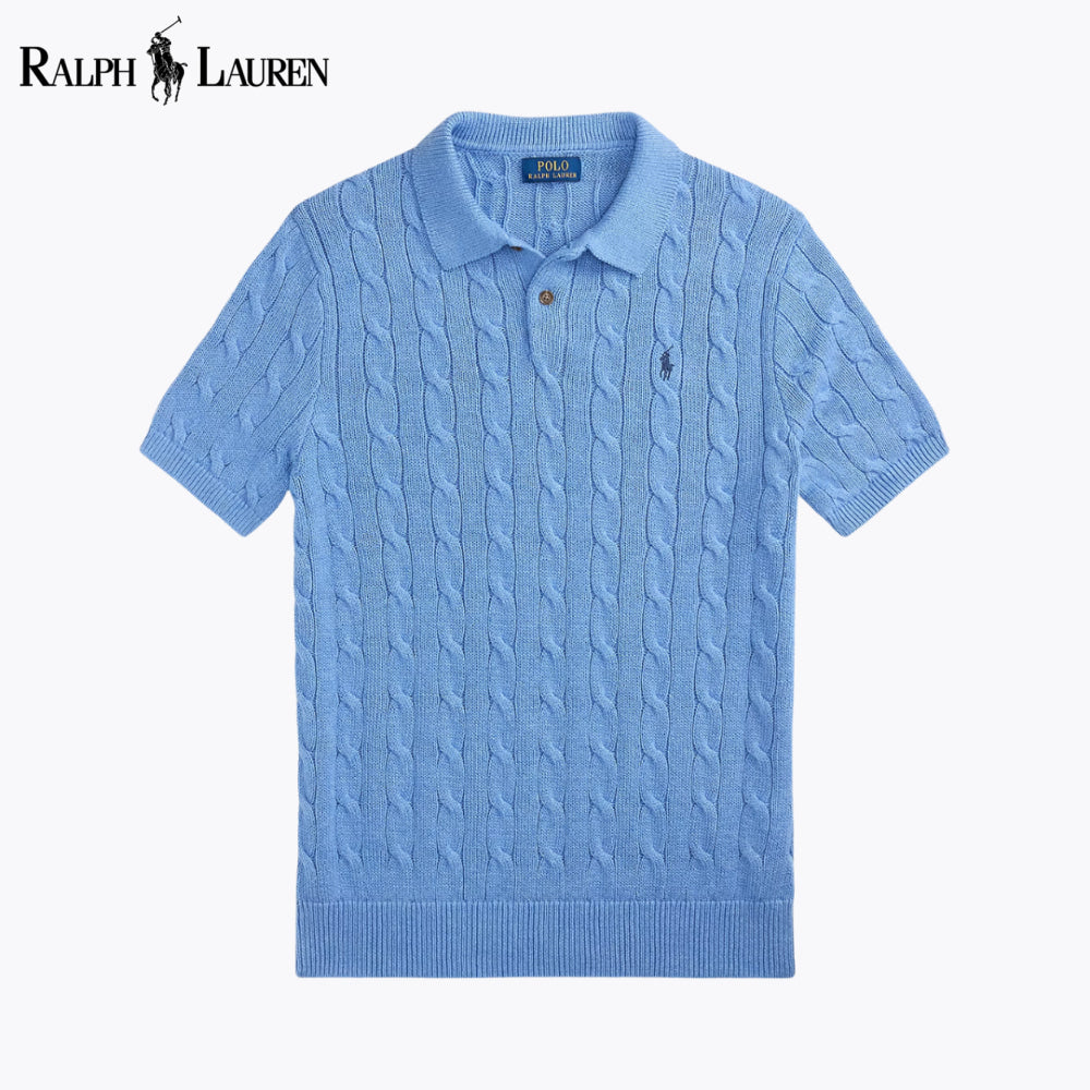 Pull polo en coton à torsades RL