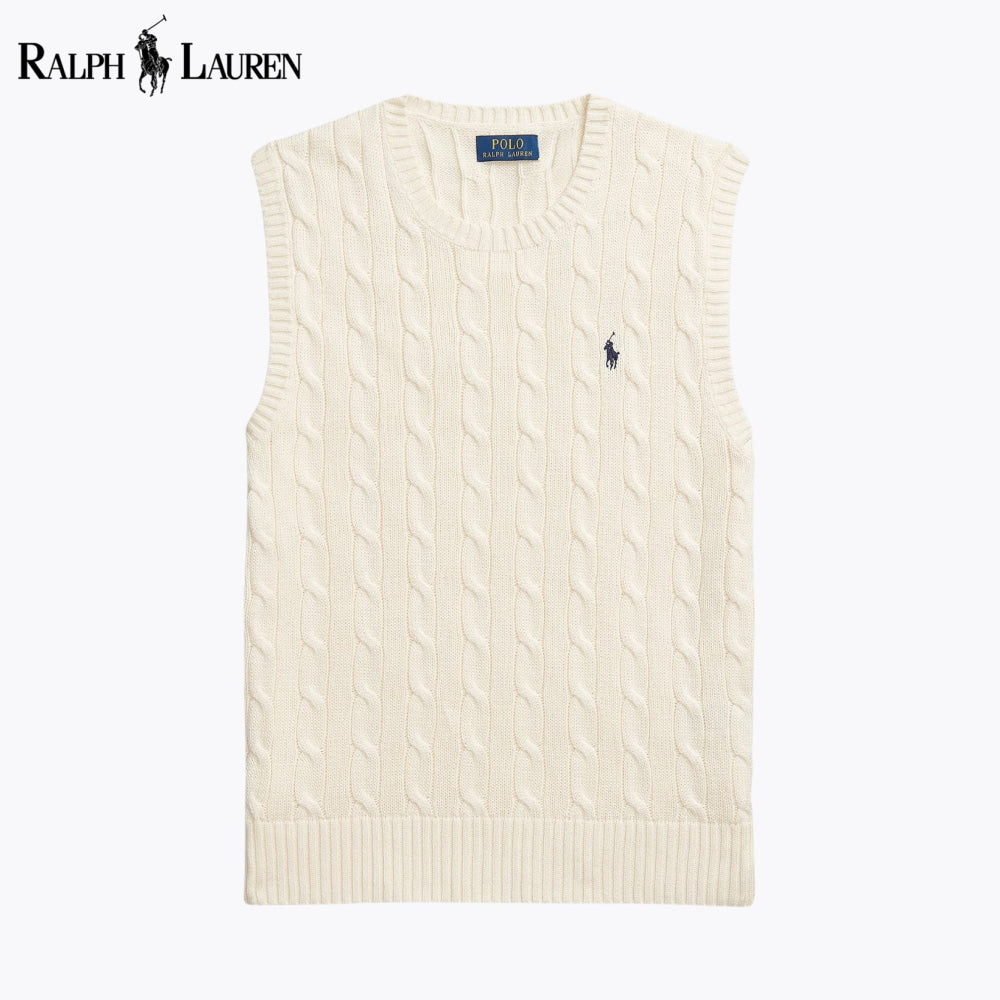 Gilet en maille torsadée RL en coton