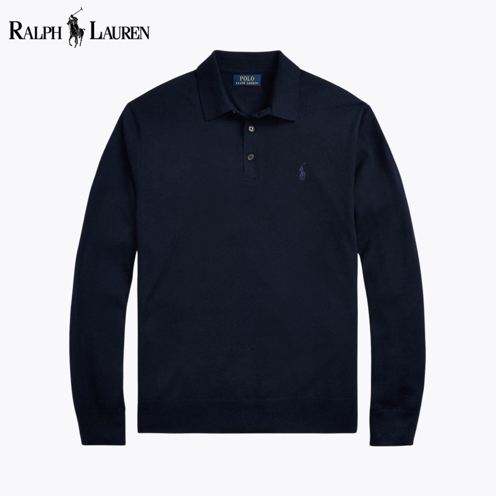 Pull à col polo en laine RL